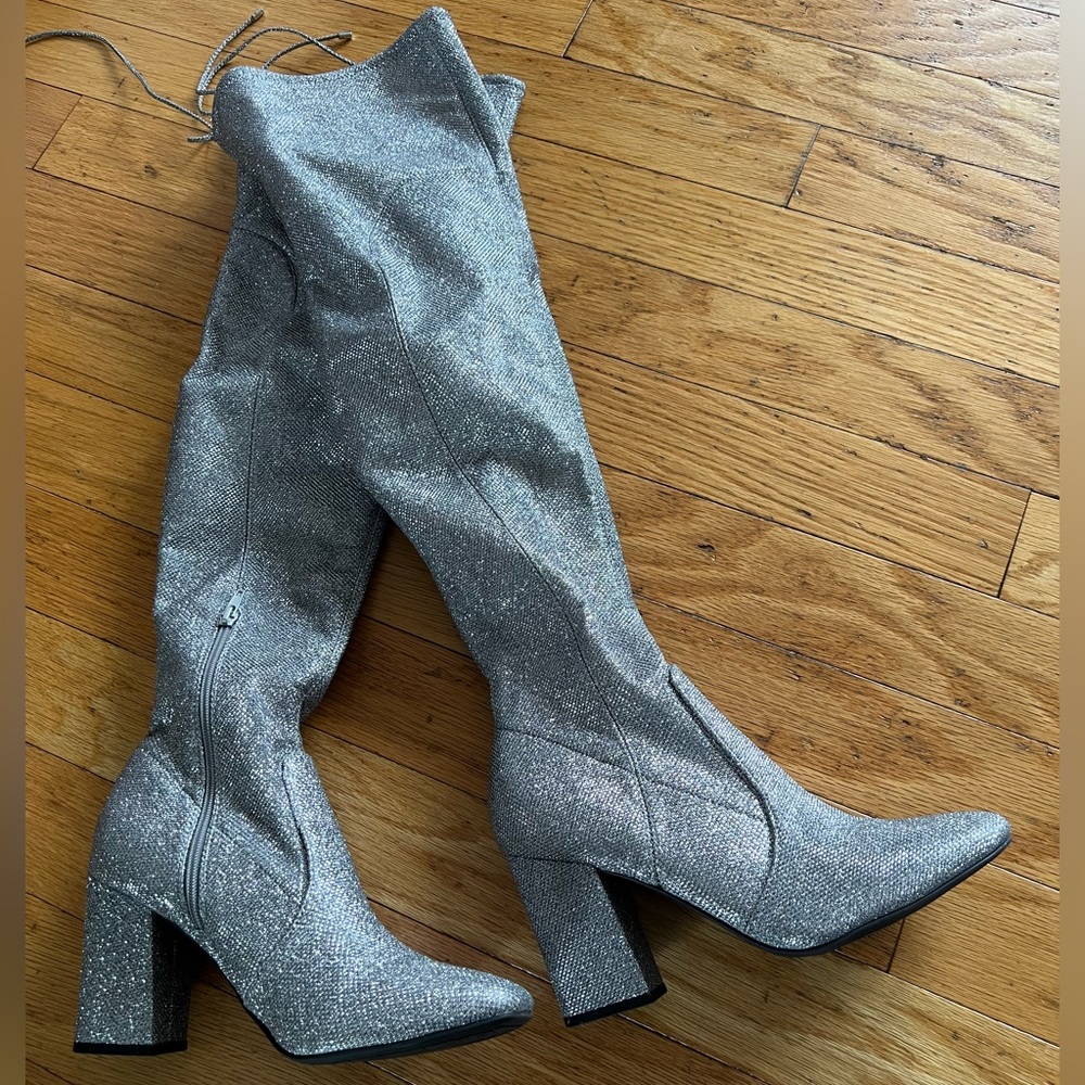Unisa Silver Over the Knee Boots